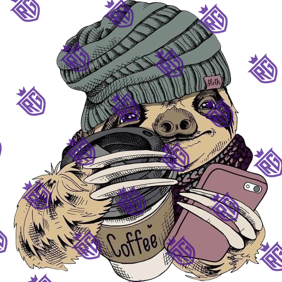 Sloth With Coffee Acrylic Blank With Decal