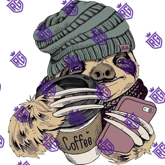 Sloth With Coffee Acrylic Blank With Decal