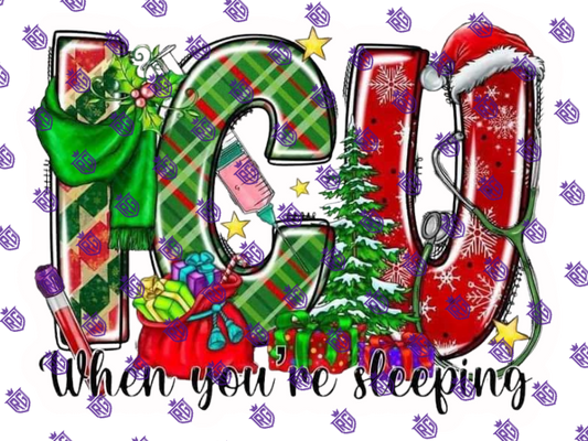 ICU Christmas Acrylic blank With Decal