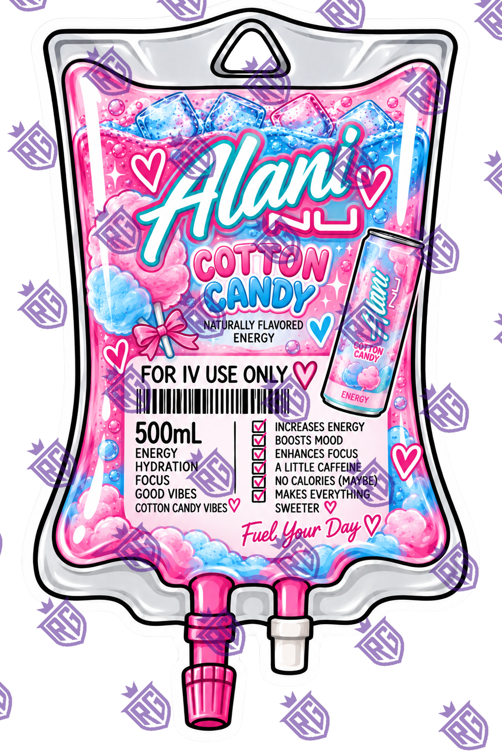 Alani Cotton CandyAcrylic Blank With Decal