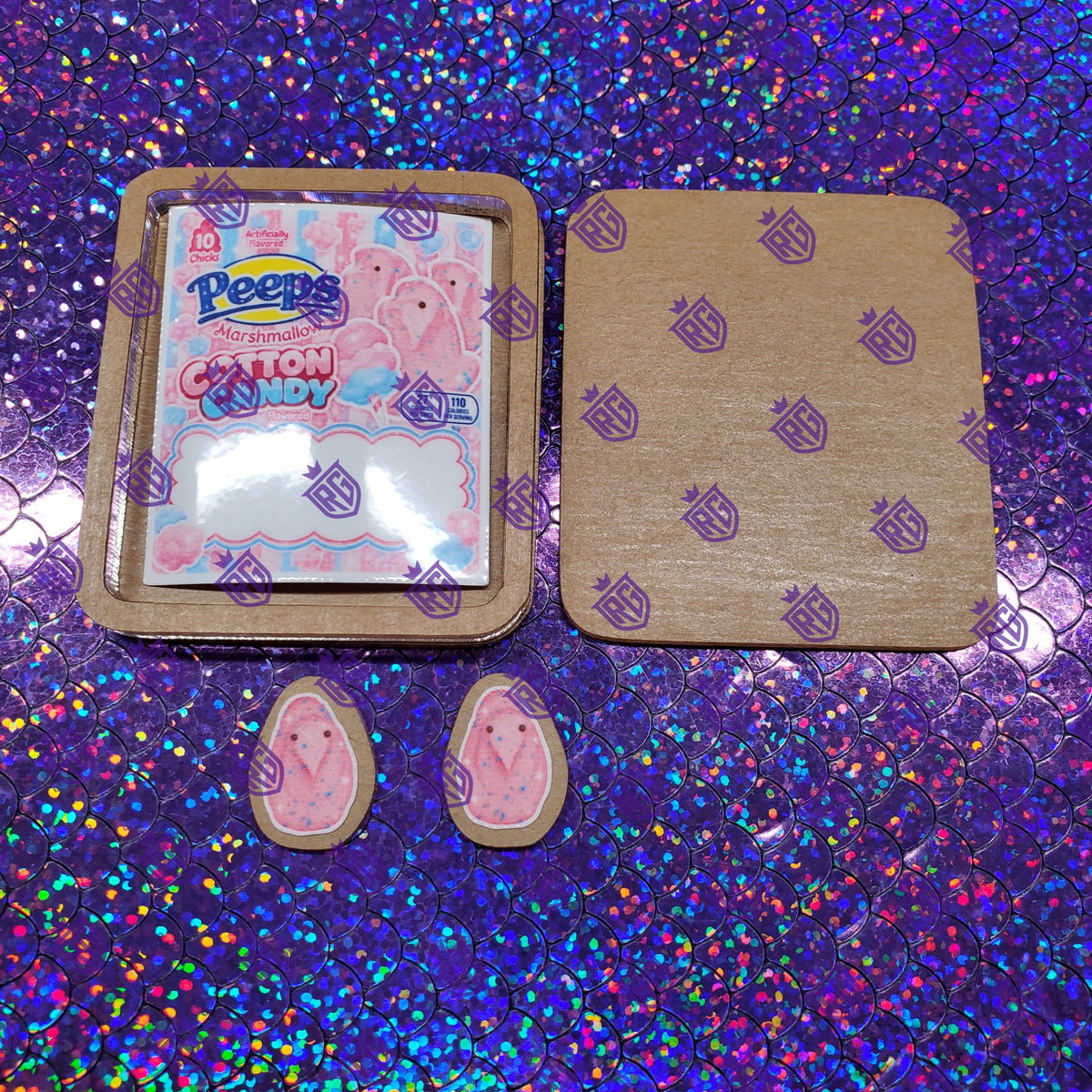 Cotton Candy Acrylic Shaker Blank With Decal and shaker bits with decals