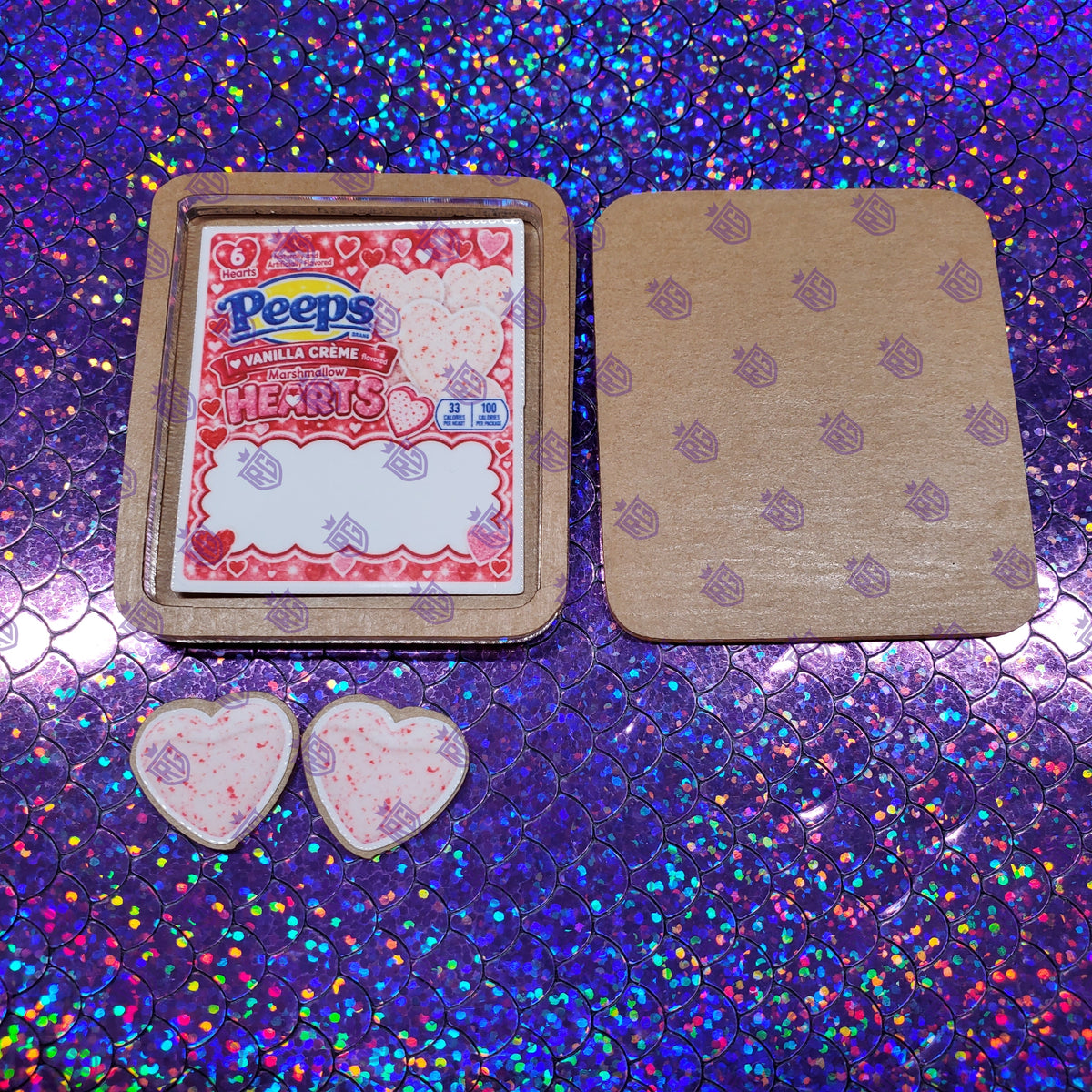 Hearts Acrylic Shaker Blank With Decal and shaker bits with decals
