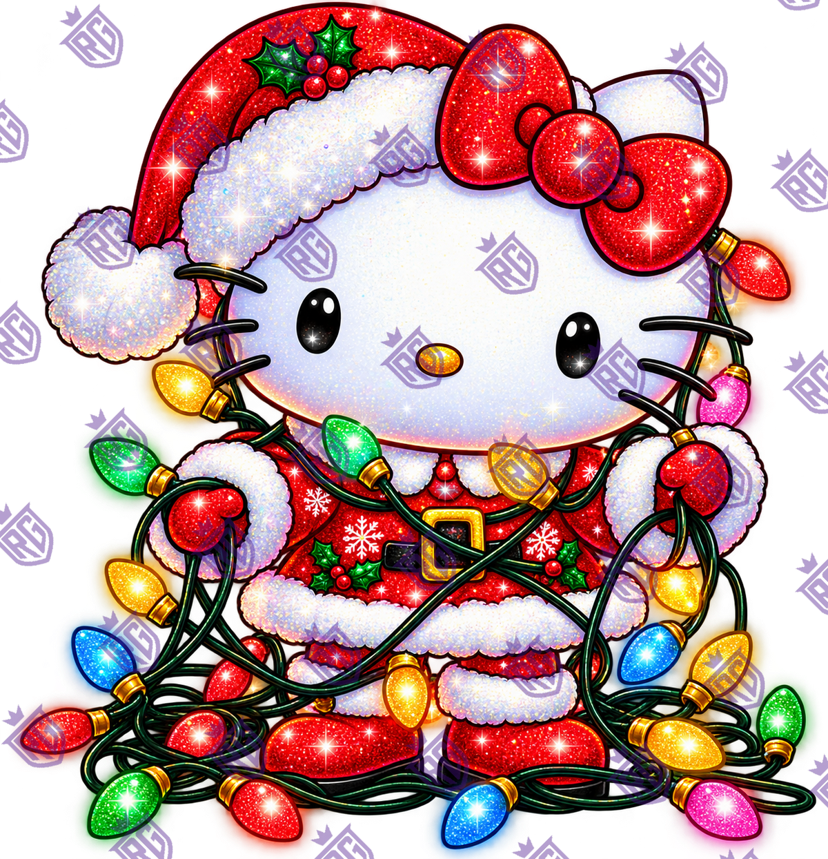 Christmas Kitty Acrylic Blank With Decal