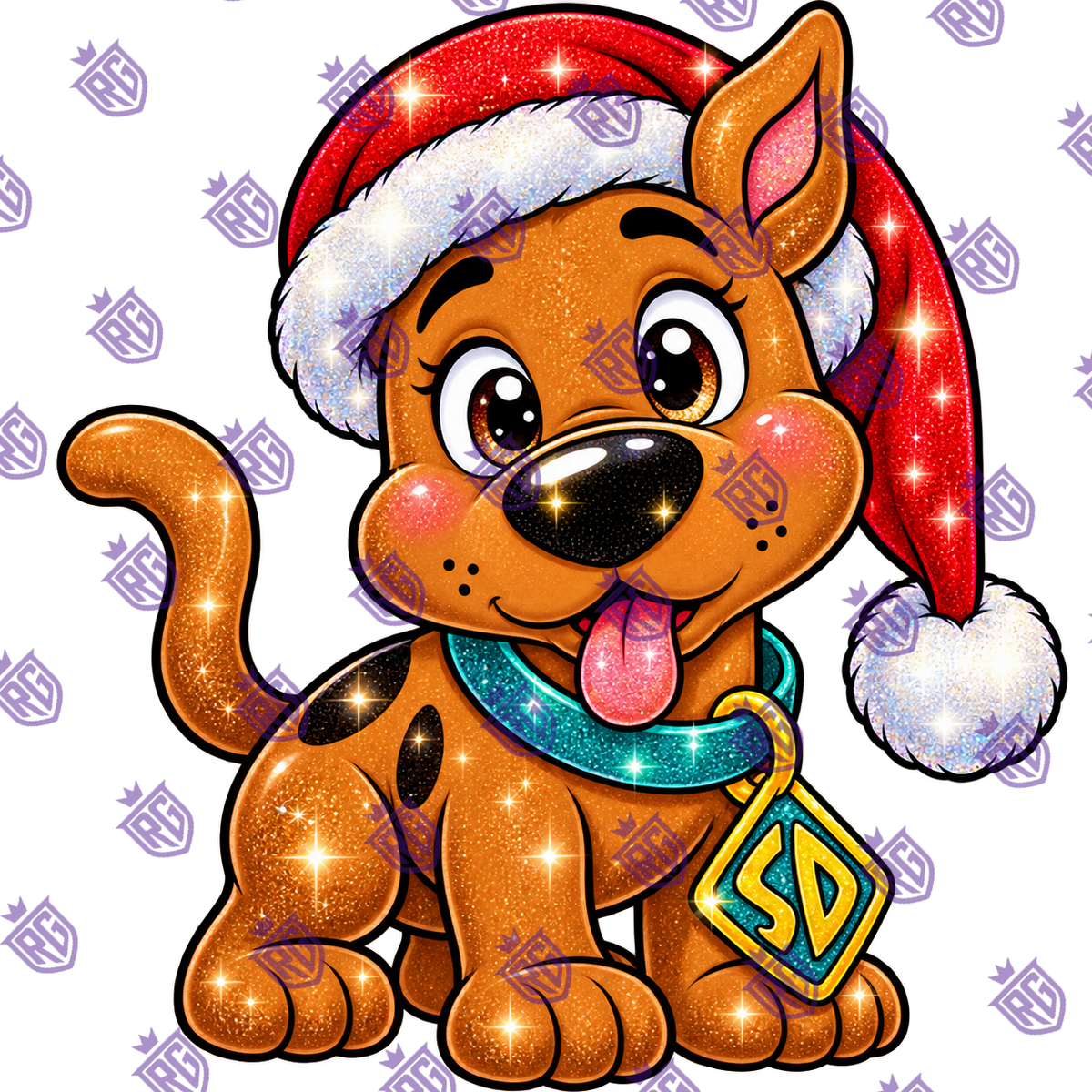 Christmas Dog Acrylic Blank With Decal