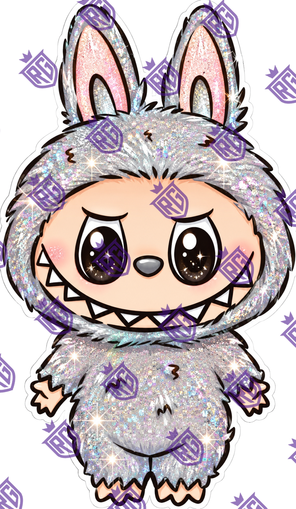 Gray Labubu Acrylic Blank With Decal