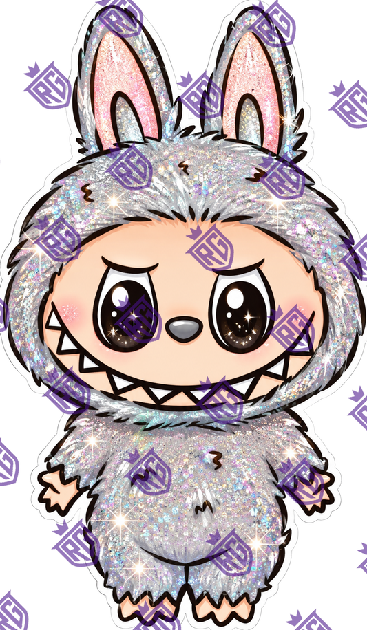 Gray Labubu Acrylic Blank With Decal