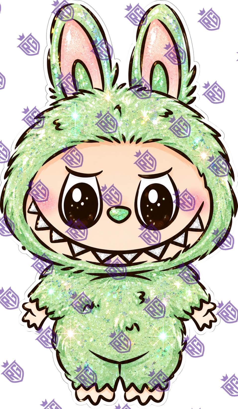Labubu Green Acrylic Blank With Decal