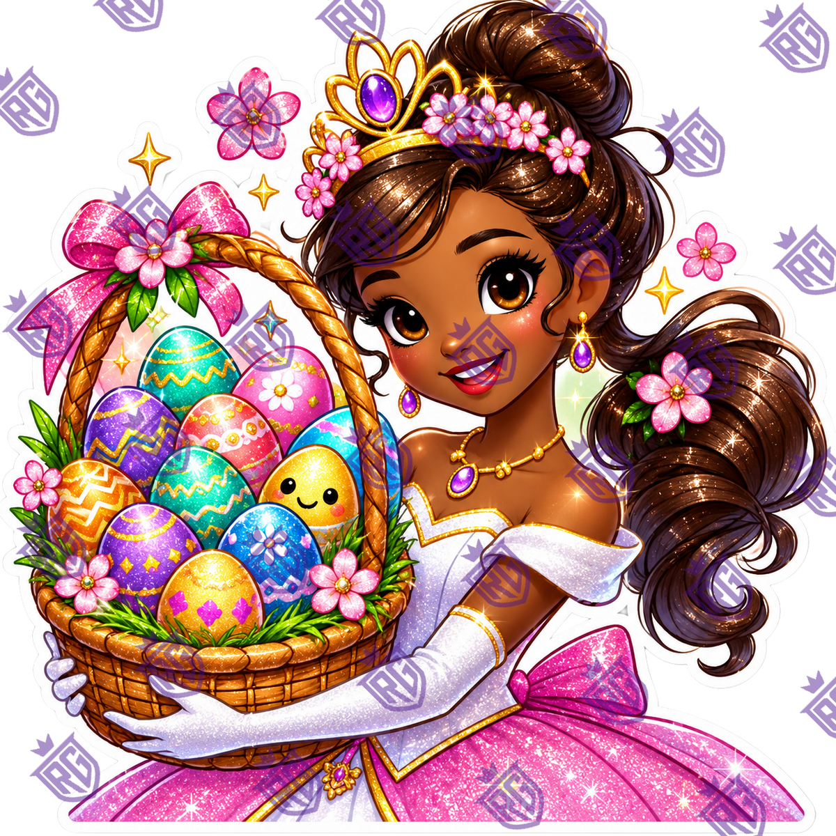 Easter Egg Basket Princesz Acrylic Blank With Decal
