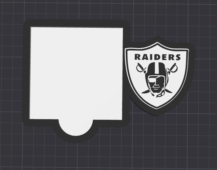 Raiders Sticky Note Holder STL FILE (DIGITAL DOWNLOAD)