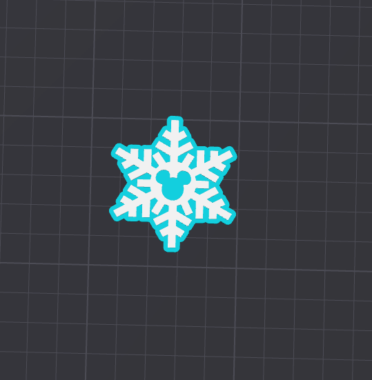 Snowflake Mickey Badge reel STL FILE (DIGITAL DOWNLOAD)