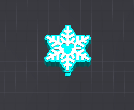 Snowflake Mickey 10mm Straw Topper STL FILE (DIGITAL DOWNLOAD)