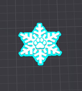Snowflake Dog Paw Badge reel STL FILE (DIGITAL DOWNLOAD)