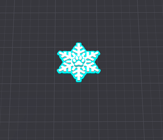 Snowflake Cat Paw Badge reel STL FILE (DIGITAL DOWNLOAD)