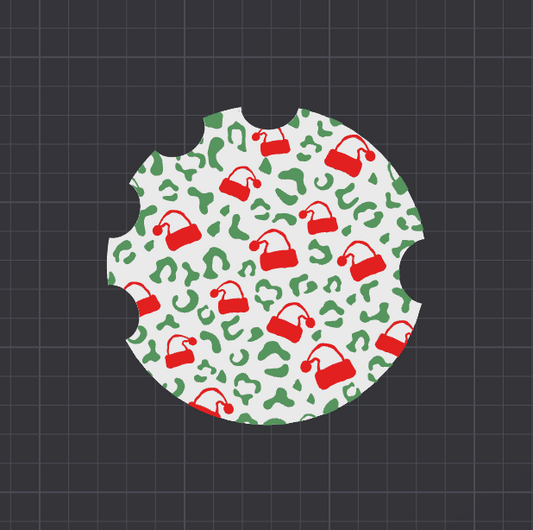 Santa Hat Cheetah Print Nail Disc STL FILE (DIGITAL DOWNLOAD)
