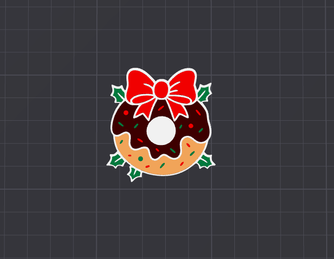 Christmas Donut Badge reel STL FILE (DIGITAL DOWNLOAD)