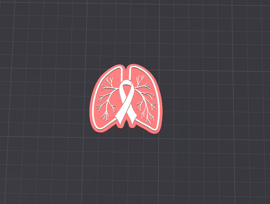 Lung Cancer Awareness Badge reel STL FILE (DIGITAL DOWNLOAD)