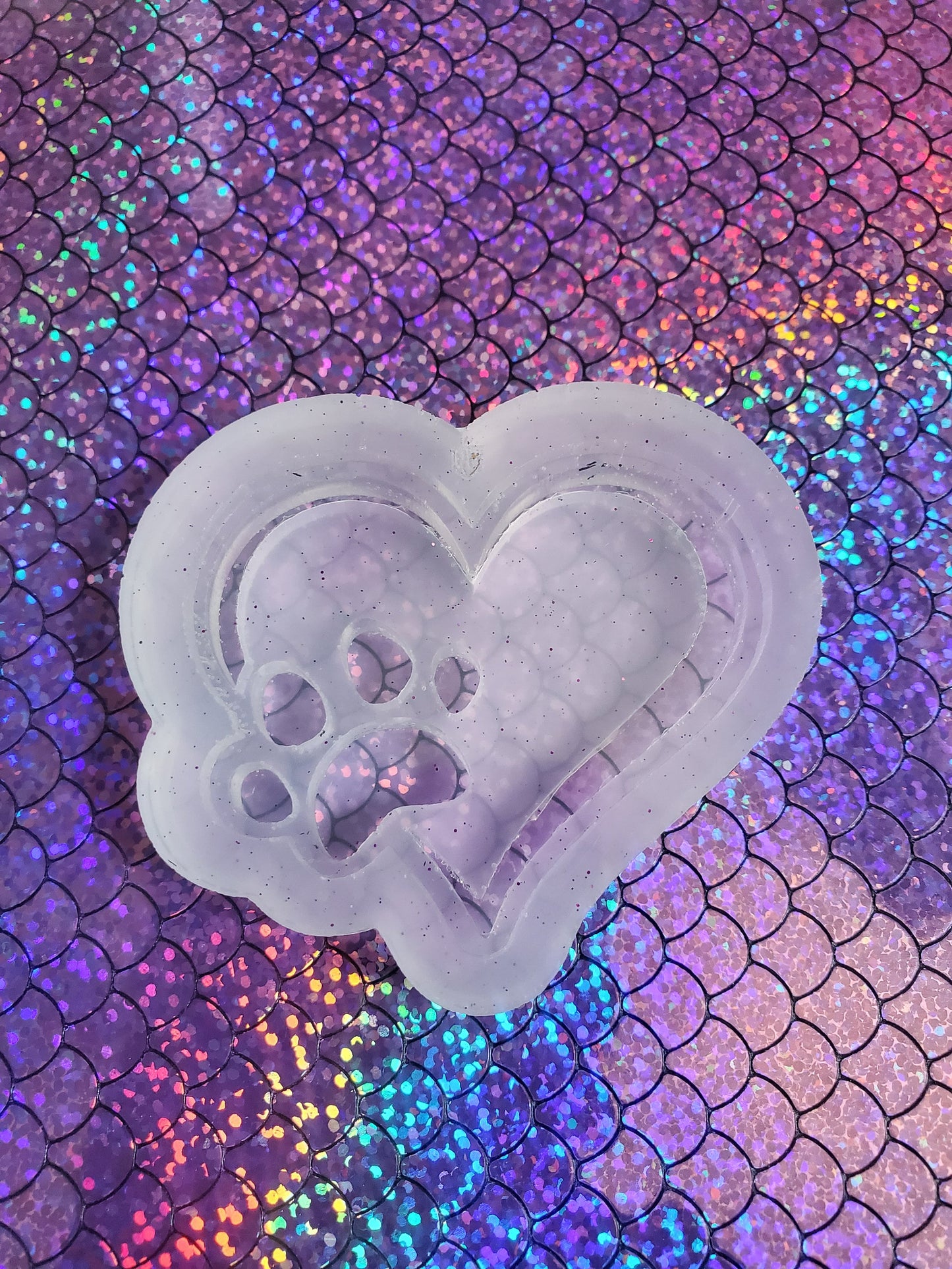 Paw Heart 3D Badge Reel Mold