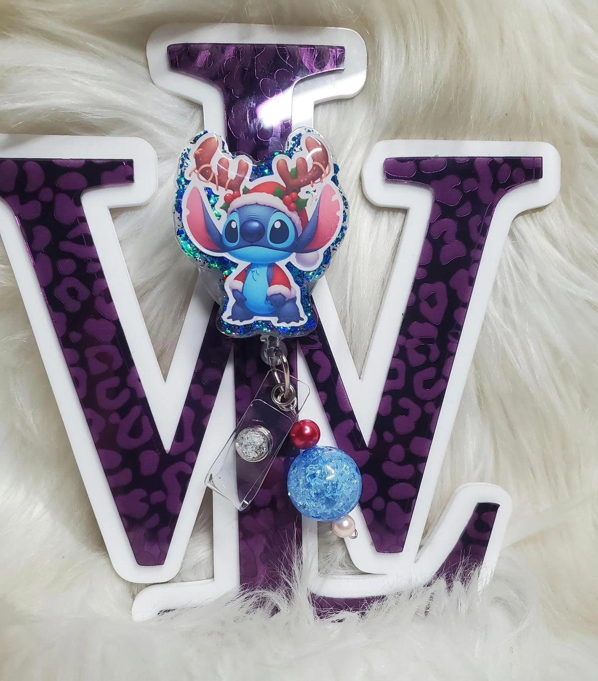 Christmas reindeer stitch badge reel
