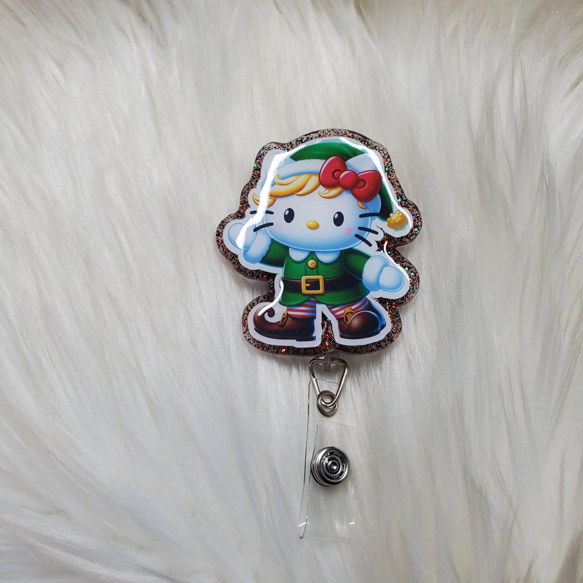Elf Christmas badge reel