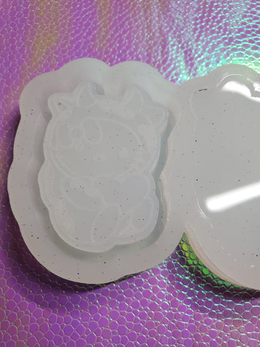 Cow Hello Kitty Badge Reel Shaker Mold All In One