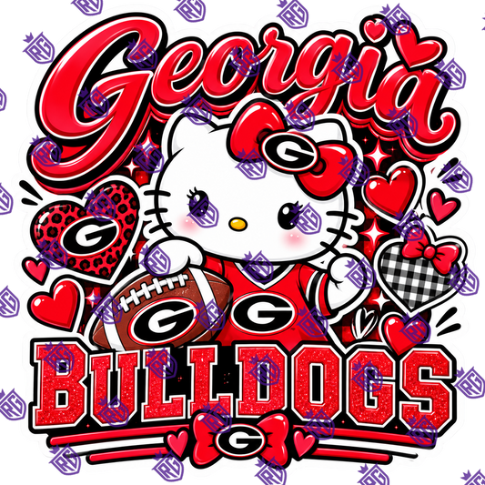 Georgia checker heart  football acrylic blank