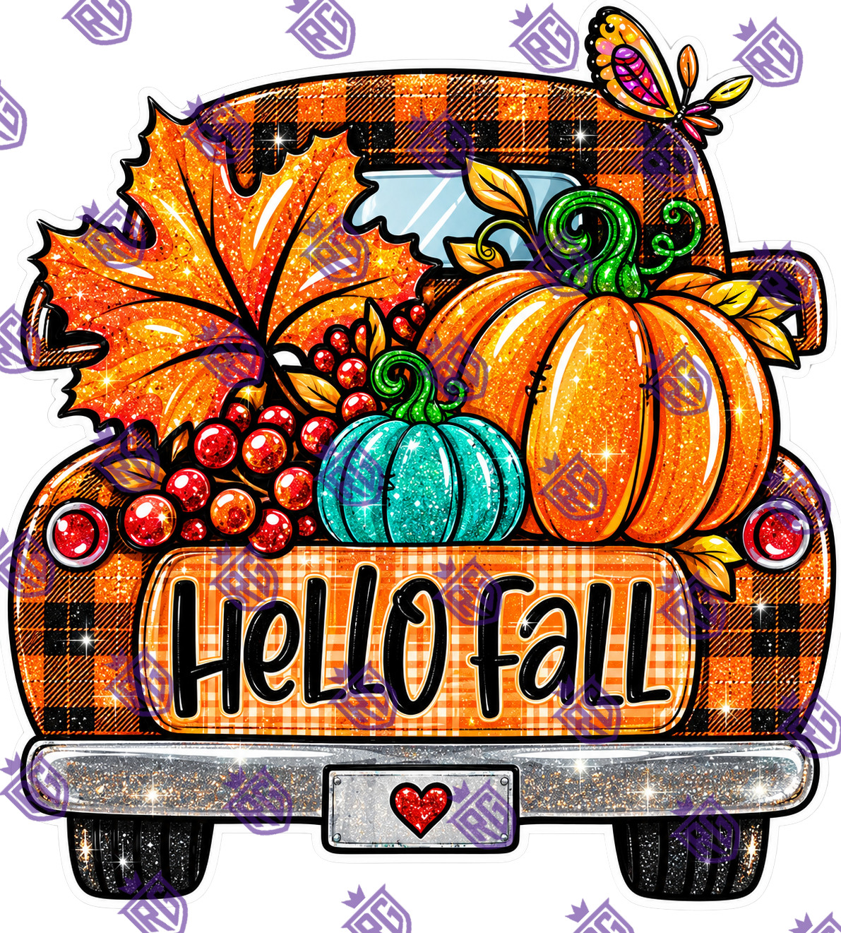 Hello Fall Truck Bed Acrylic Blank
