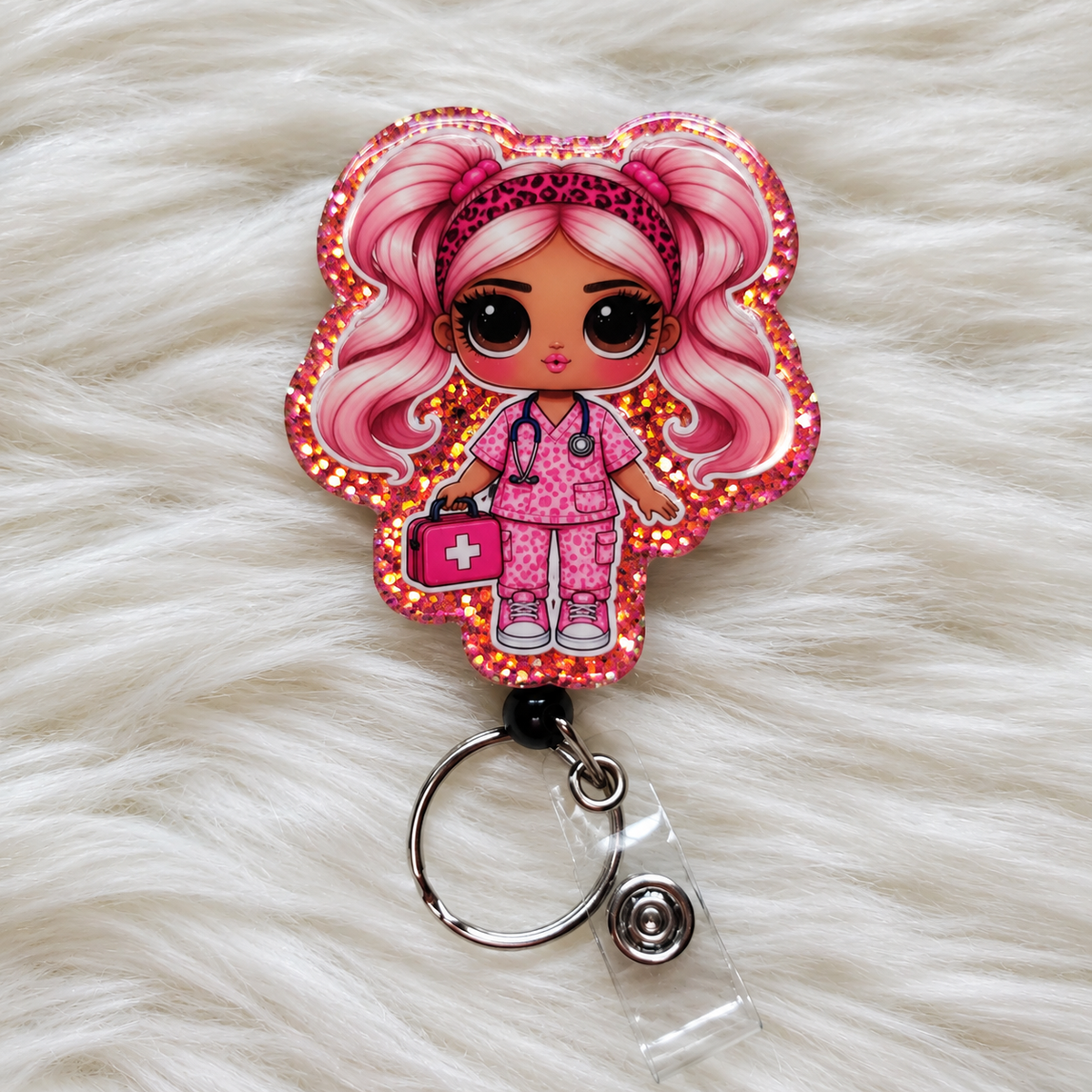 Nurse in scrubs Badge Reel