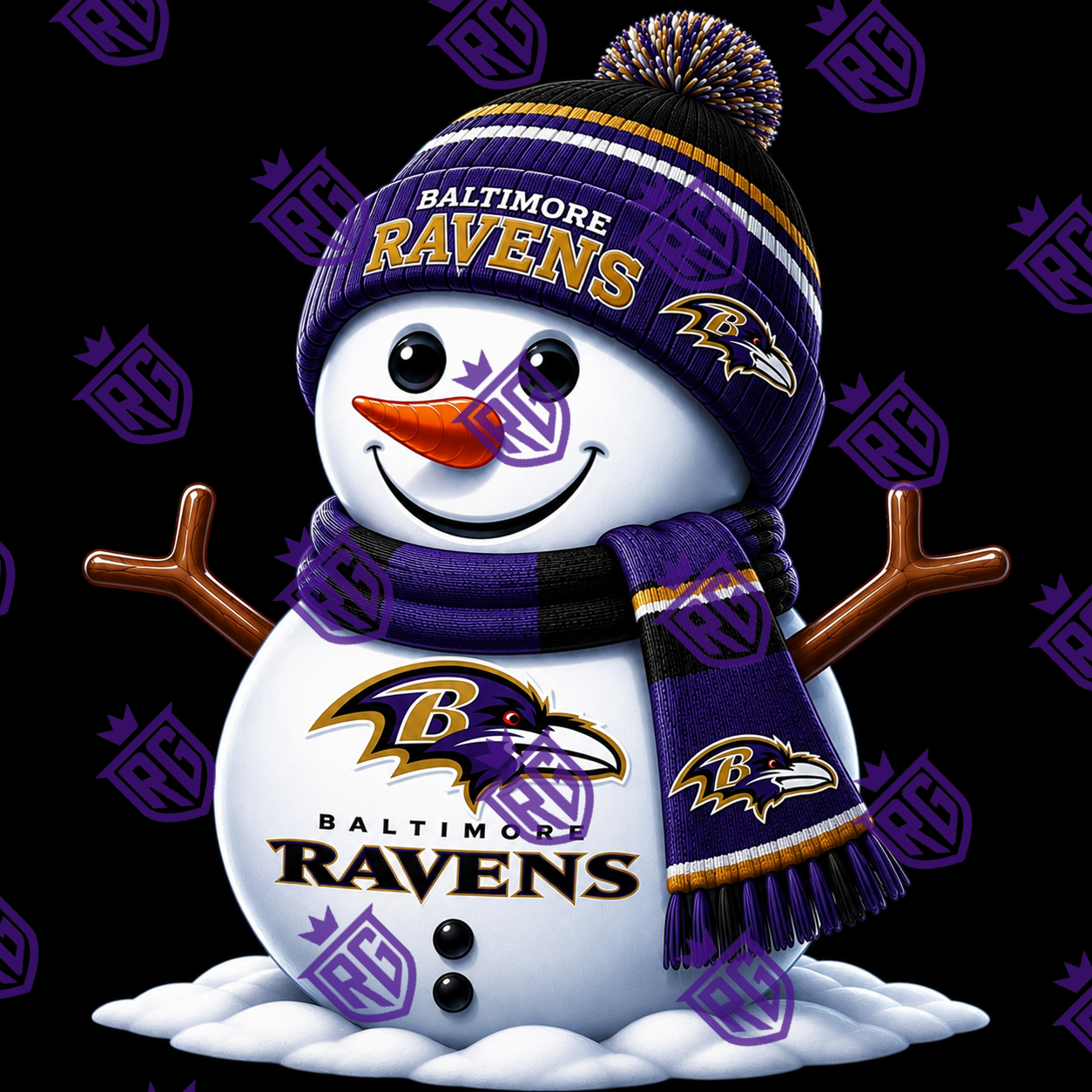 Snowman Ravens Acrylic Blank With Decal
