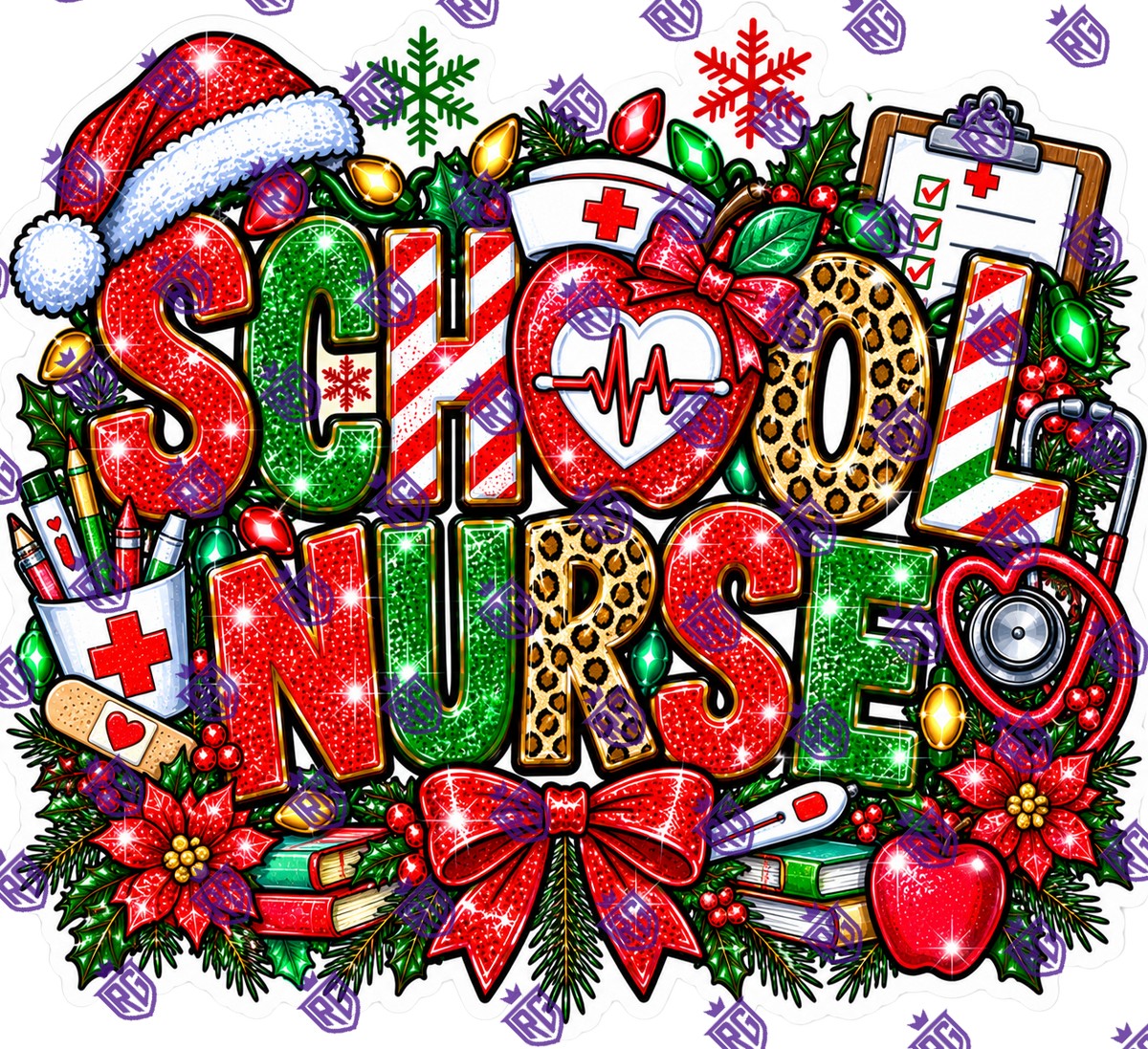 School Nurse Christmas Acrylic Blank
