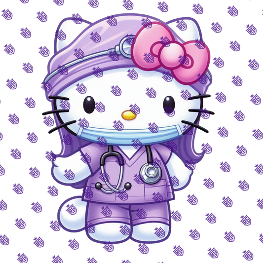 Nurse Purple Scrubs Acrylic Blank With Decals