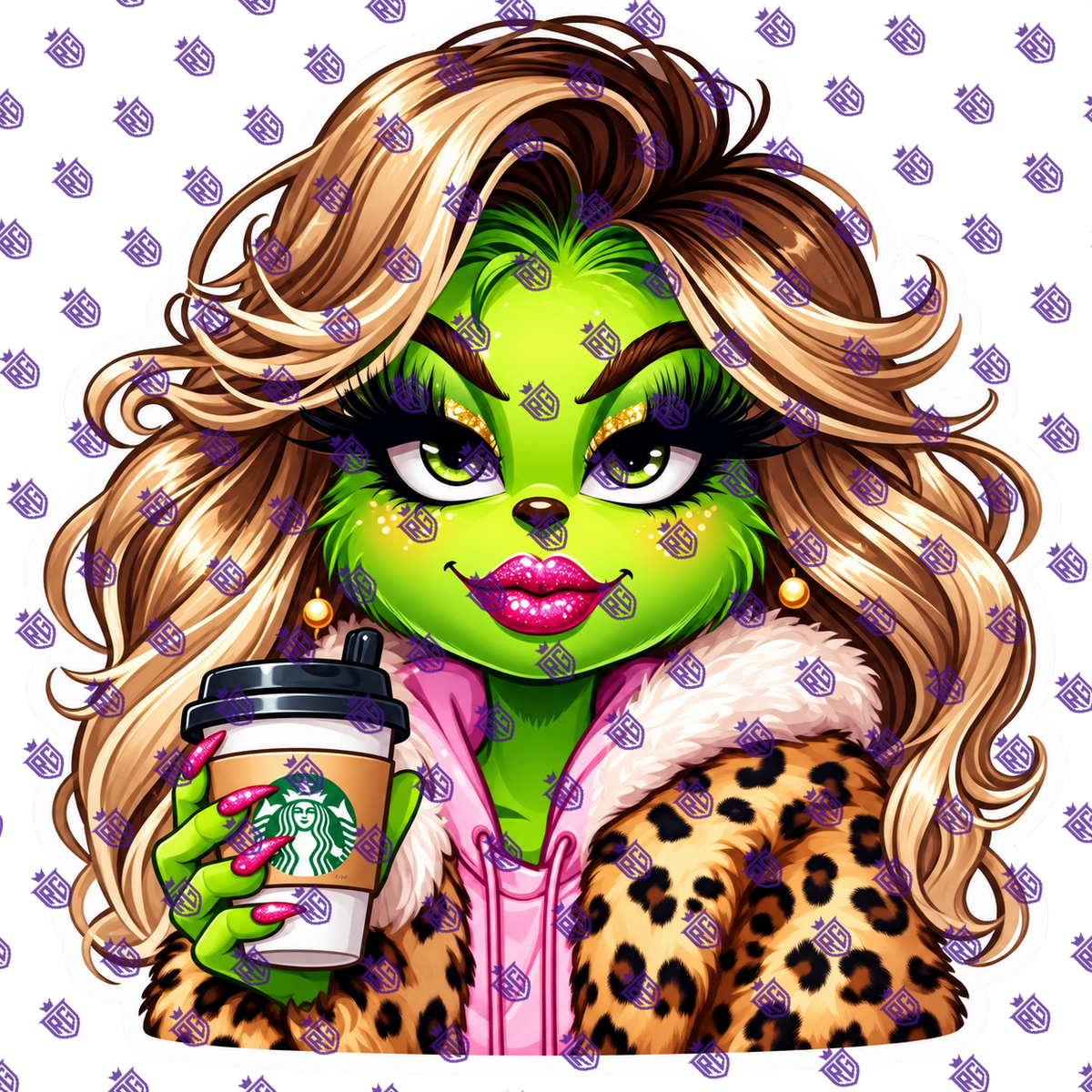 Grinch girl coffee acrylic blank