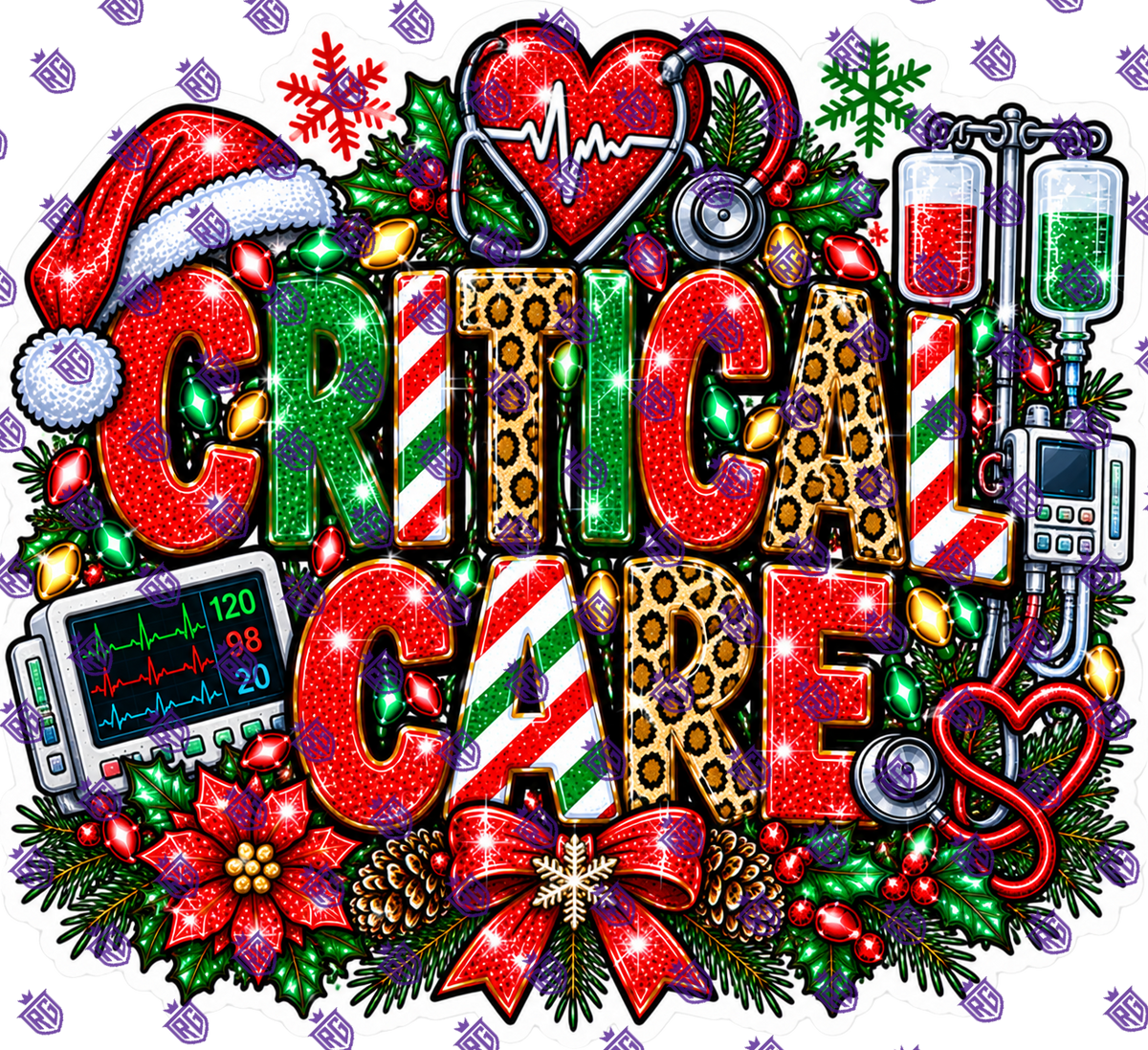 Critical Care Christmas Acrylic Blank