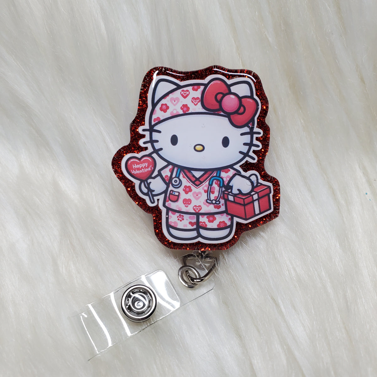 Valentines Scrubs Nurse Badge reel
