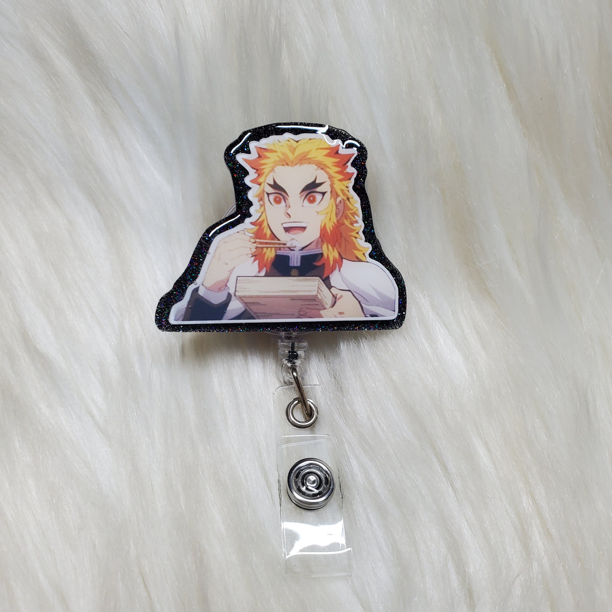Rengoku Eating Noodles Badge Reel