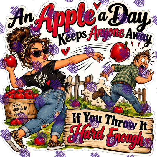 An apple a day keep anyone away acrylic blank