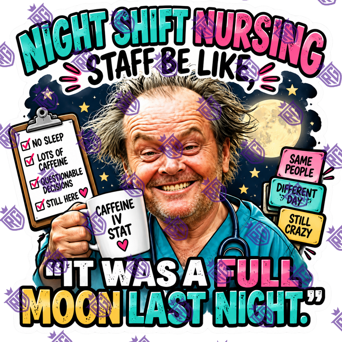Night Shift Nursing Acrylic Blank