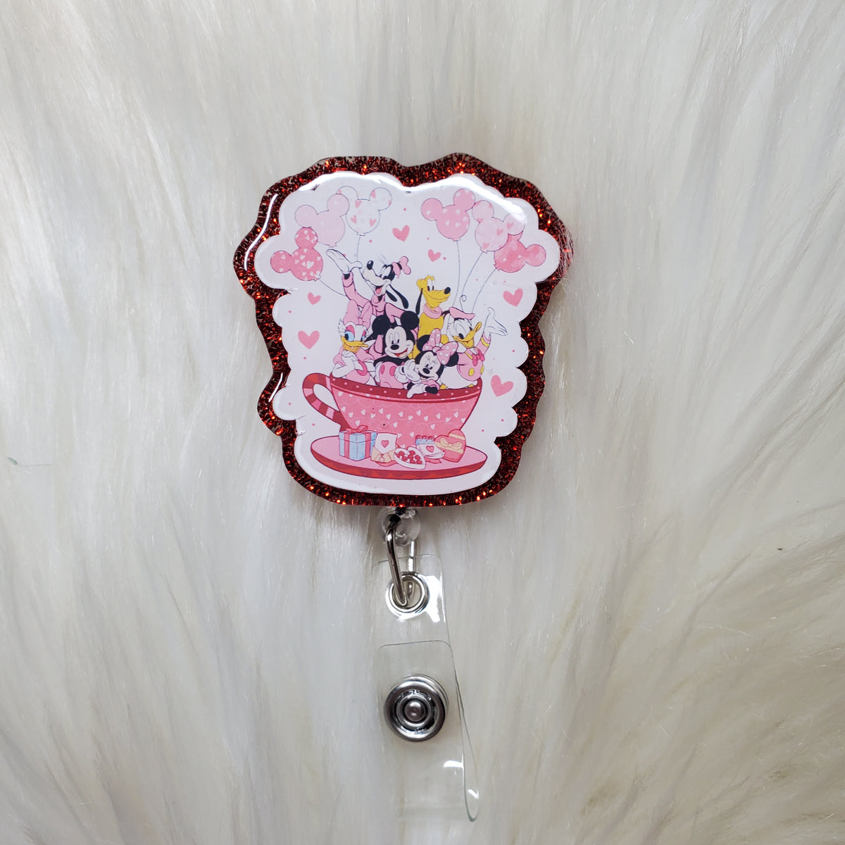 Valentines Tea Cup Badge Reel