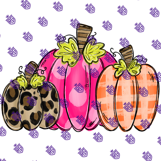Cute Pink Pumpkins Acrylic Blank With Decal