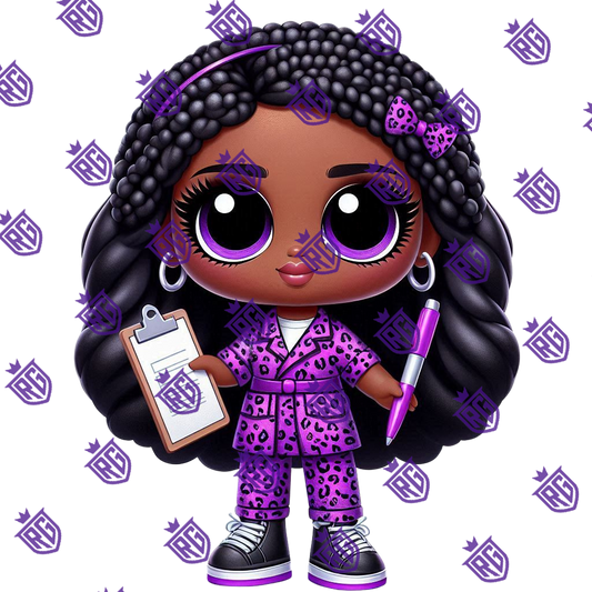 Nurse Purple Scrubs Clipboard Acrylic Blank With Decal