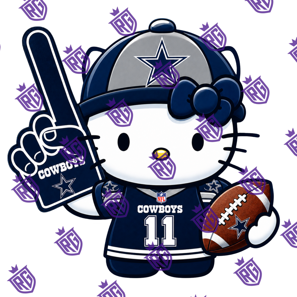 Cowboys Hello Kitty Acrylic Blank