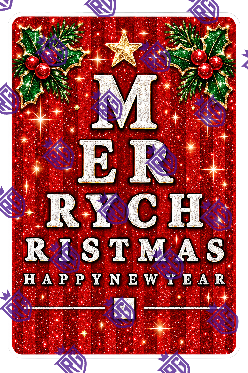 Christmas Eye Chart Nurse Acrylic Blank