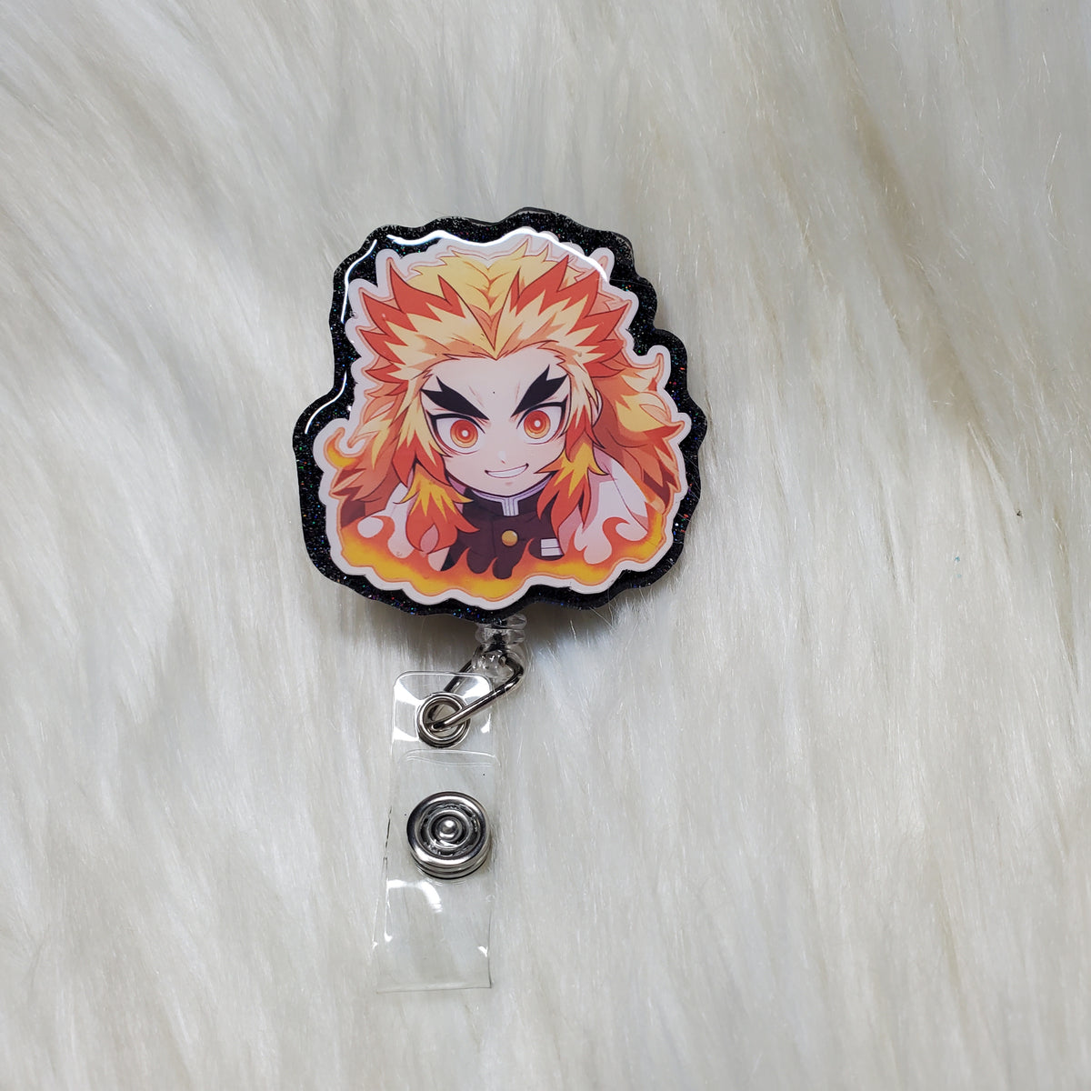 Rengoku Fire Head Badge Reel