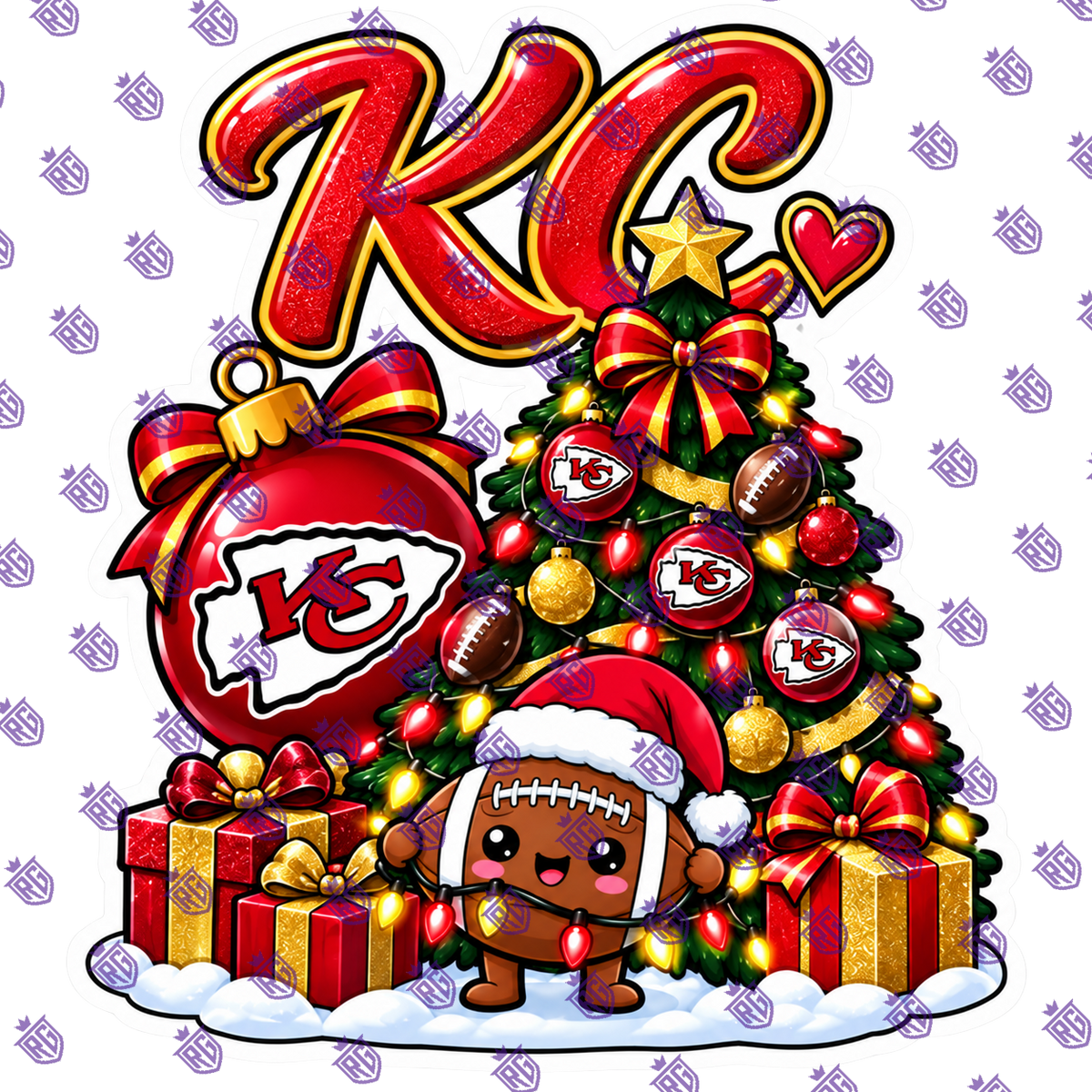 Christmas Football acrylic blank