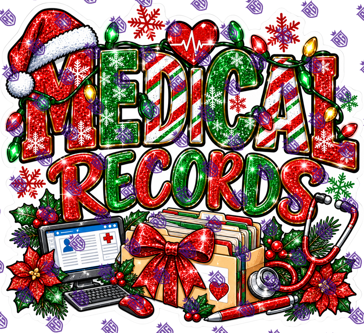 Medical Records Christmas Acrylic Blank