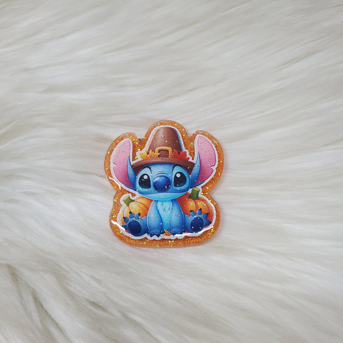 Fall Pilgram Stitch With Pumpkins Badge Reel