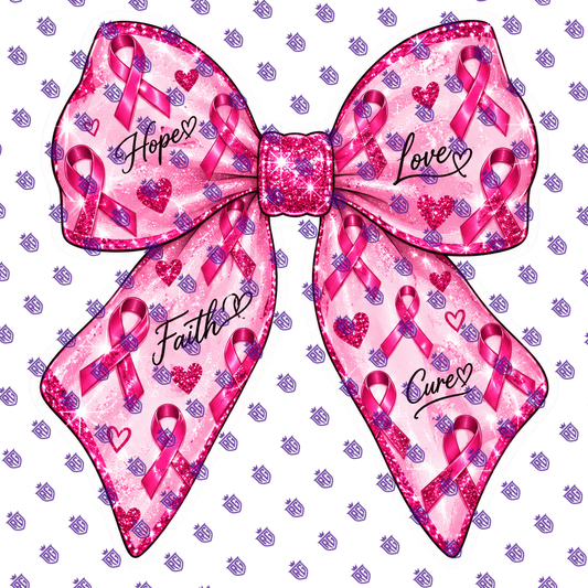 Breast Cancer Bow of Faith Awareness Acrylic Blank