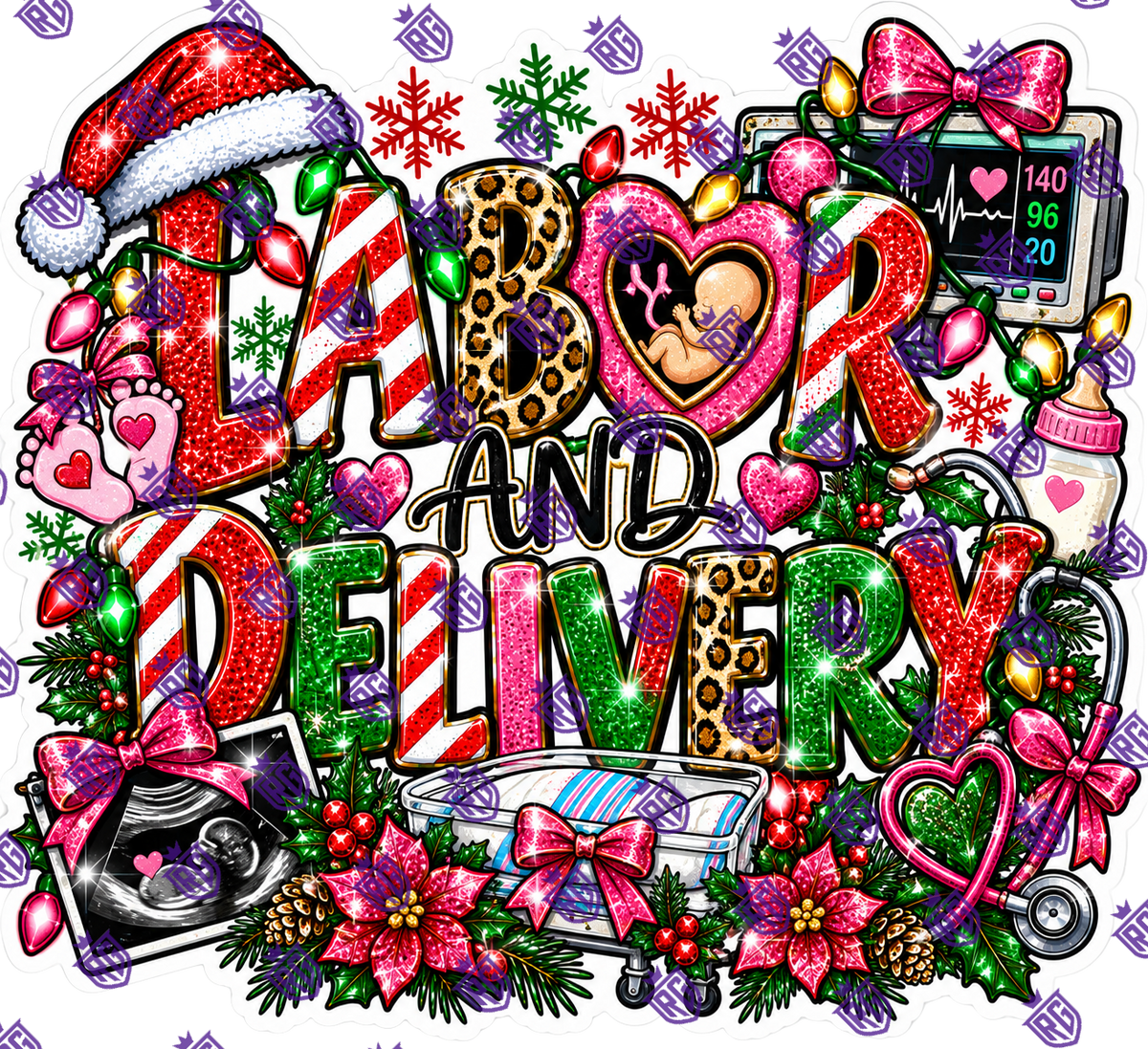 Labor And Delivery Christmas Acrylic Blank