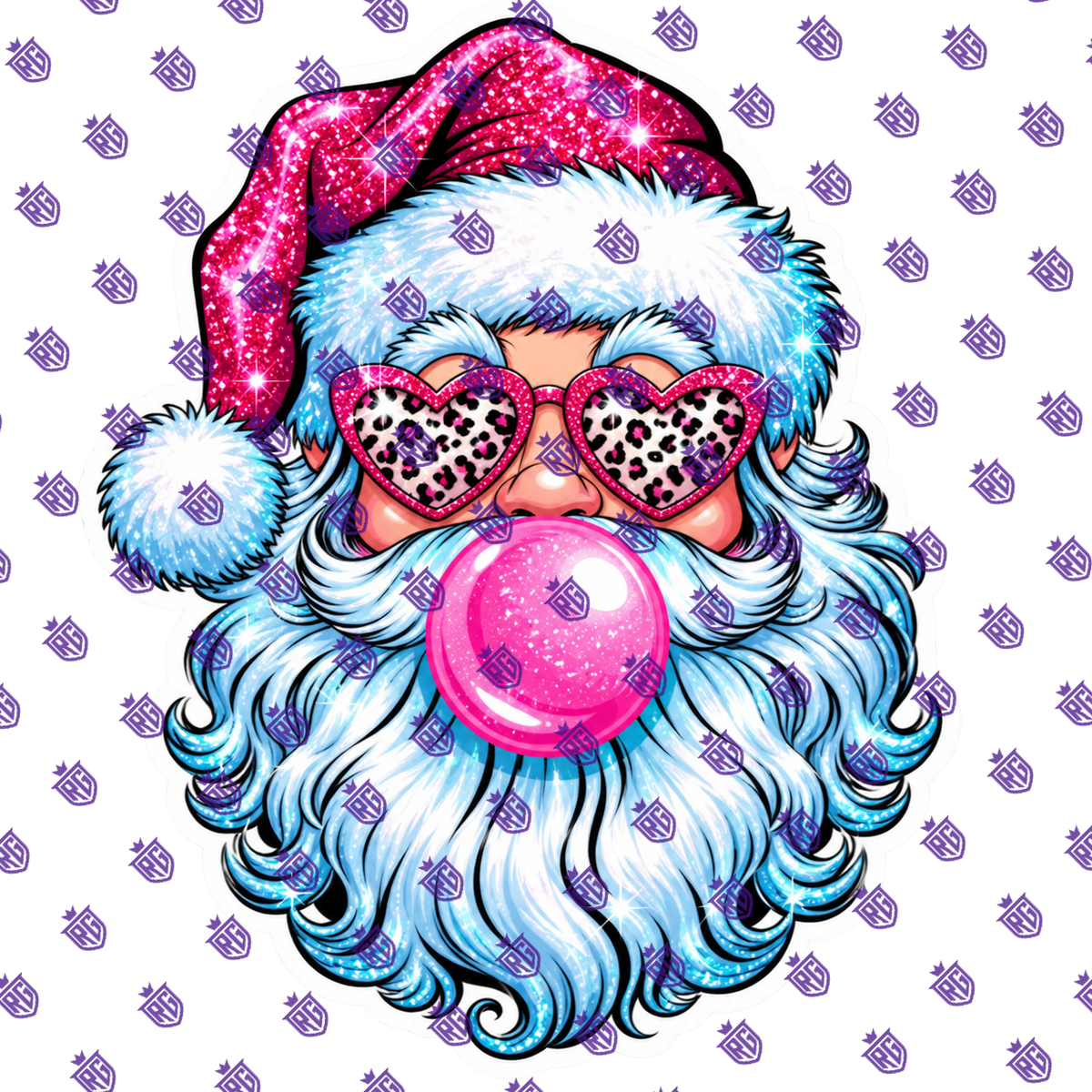 Santa Blowing Bubble Gum Acrylic Blank