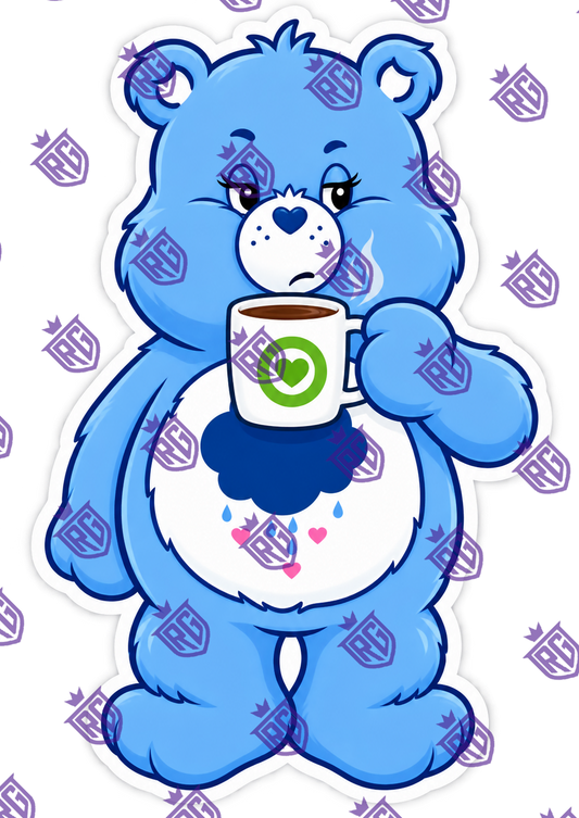 Grumpy coffee carebear acrylic blank
