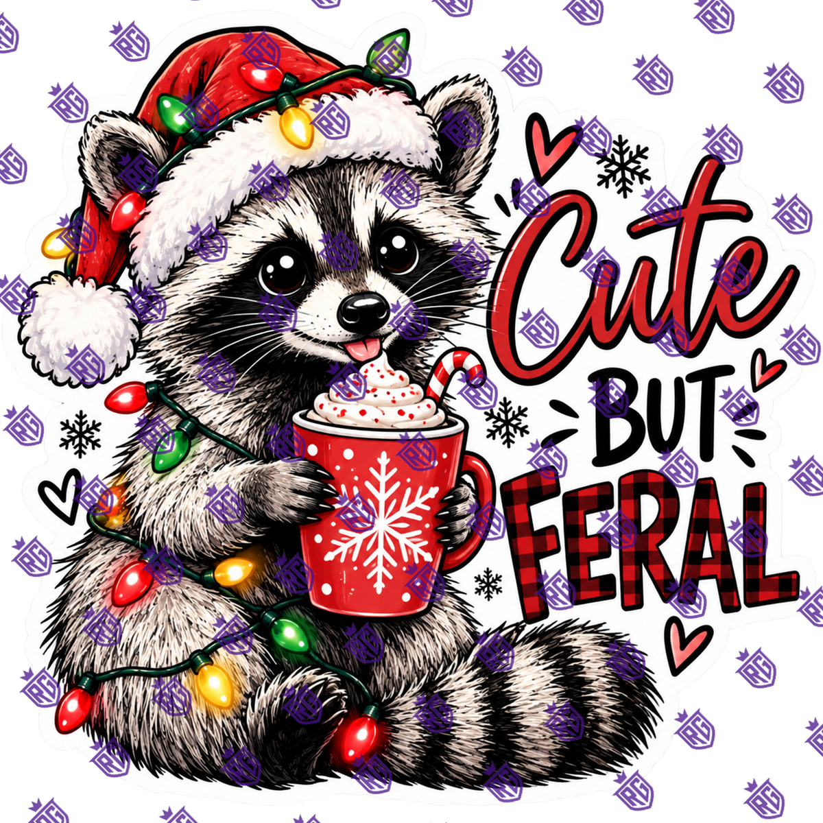 Cute But Ferral Christmas Acrylic Blank